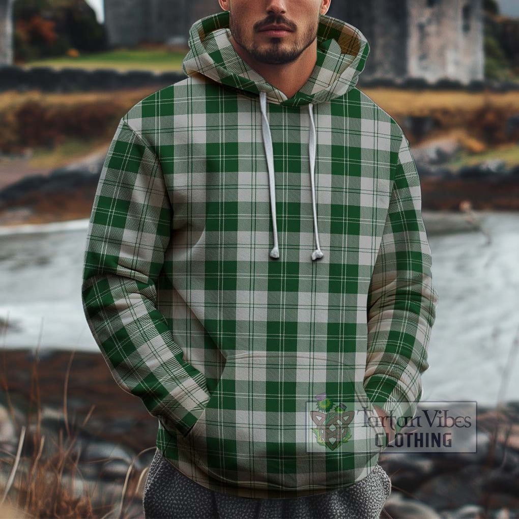 Erskine Green Tartan Cotton Hoodie Pullover Hoodie XS - Tartan Vibes Clothing