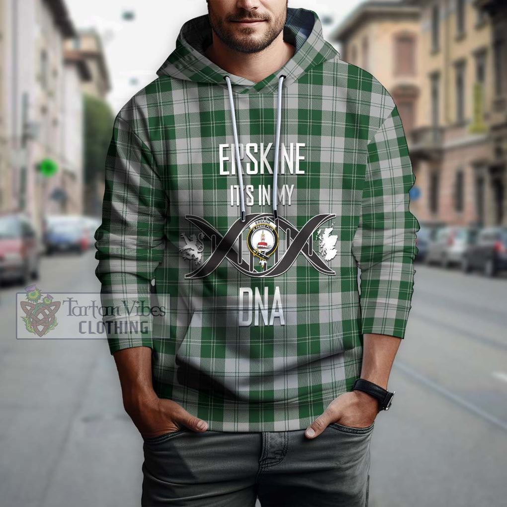 Erskine Green Tartan Hoodie with Family Crest DNA In Me Style Pullover Hoodie - Tartanvibesclothing Shop