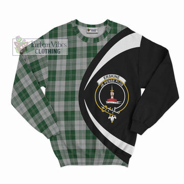 Erskine Green Tartan Sweatshirt with Family Crest Circle Style