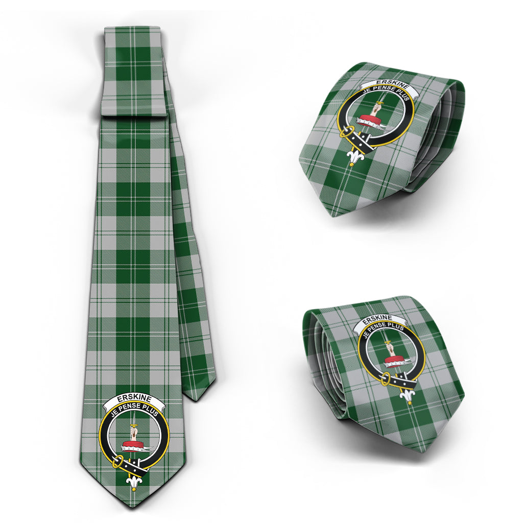 Erskine Green Tartan Classic Necktie with Family Crest Necktie One Size - Tartan Vibes Clothing