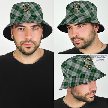 Erskine Green Tartan Bucket Hat with Family Crest