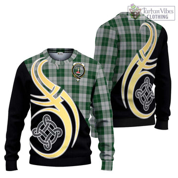 Erskine Green Tartan Ugly Sweater with Family Crest and Celtic Symbol Style