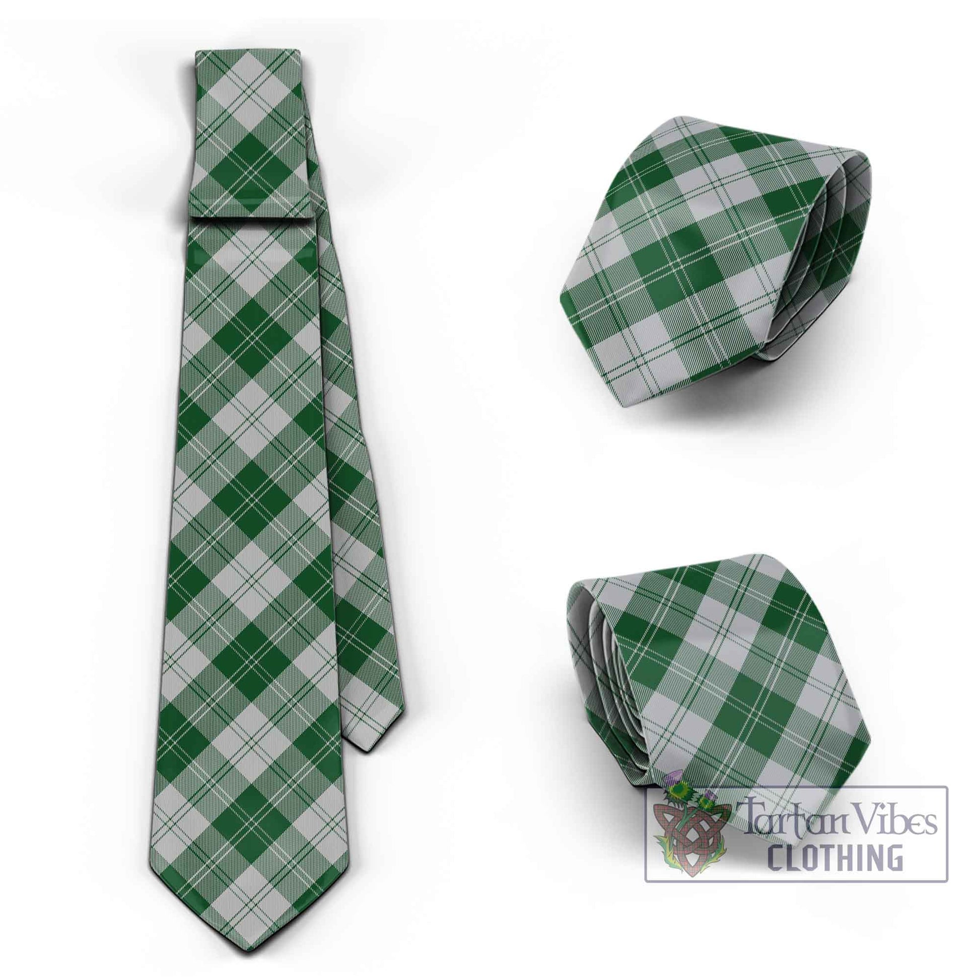 Tartan Vibes Clothing Erskine Green Tartan Classic Necktie Cross Style