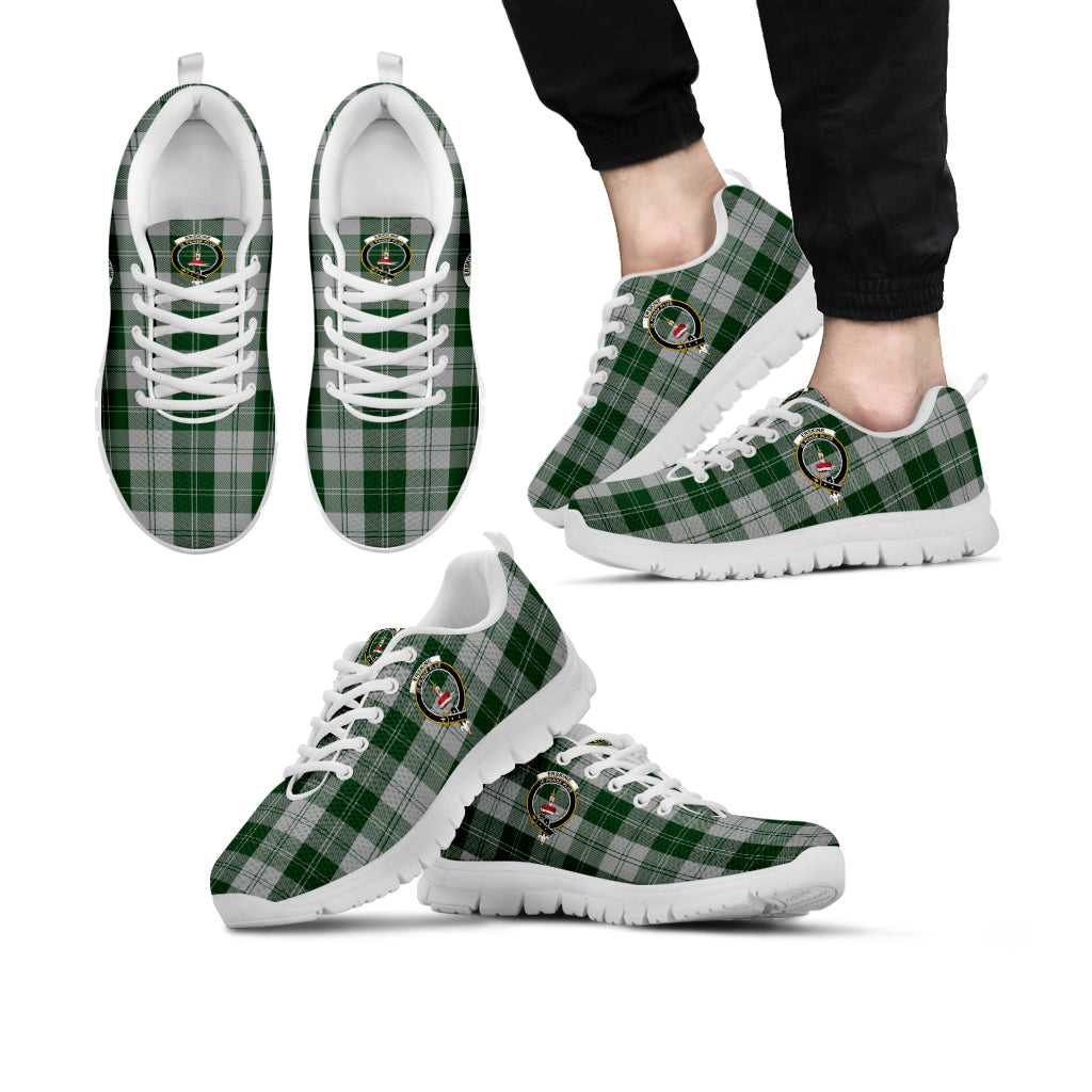 Erskine Green Tartan Sneakers with Family Crest Kid's Sneakers - Tartan Vibes Clothing