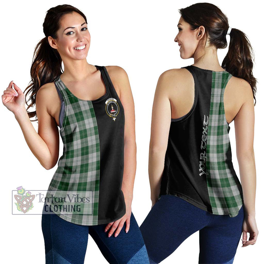 Erskine Green Tartan Women's Racerback Tanks with Family Crest and Half Of Me Style 4XL - Tartanvibesclothing Shop