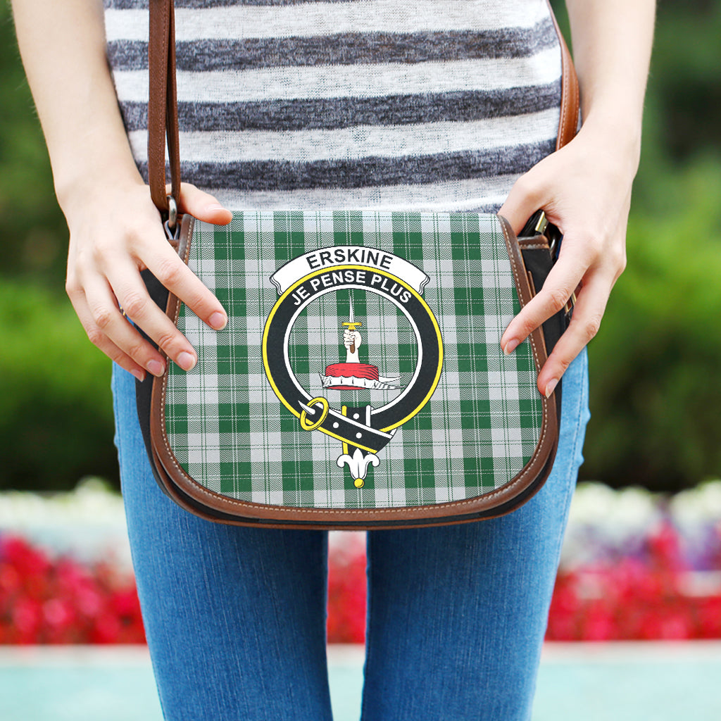 Erskine Green Tartan Saddle Bag with Family Crest One Size - Tartan Vibes Clothing