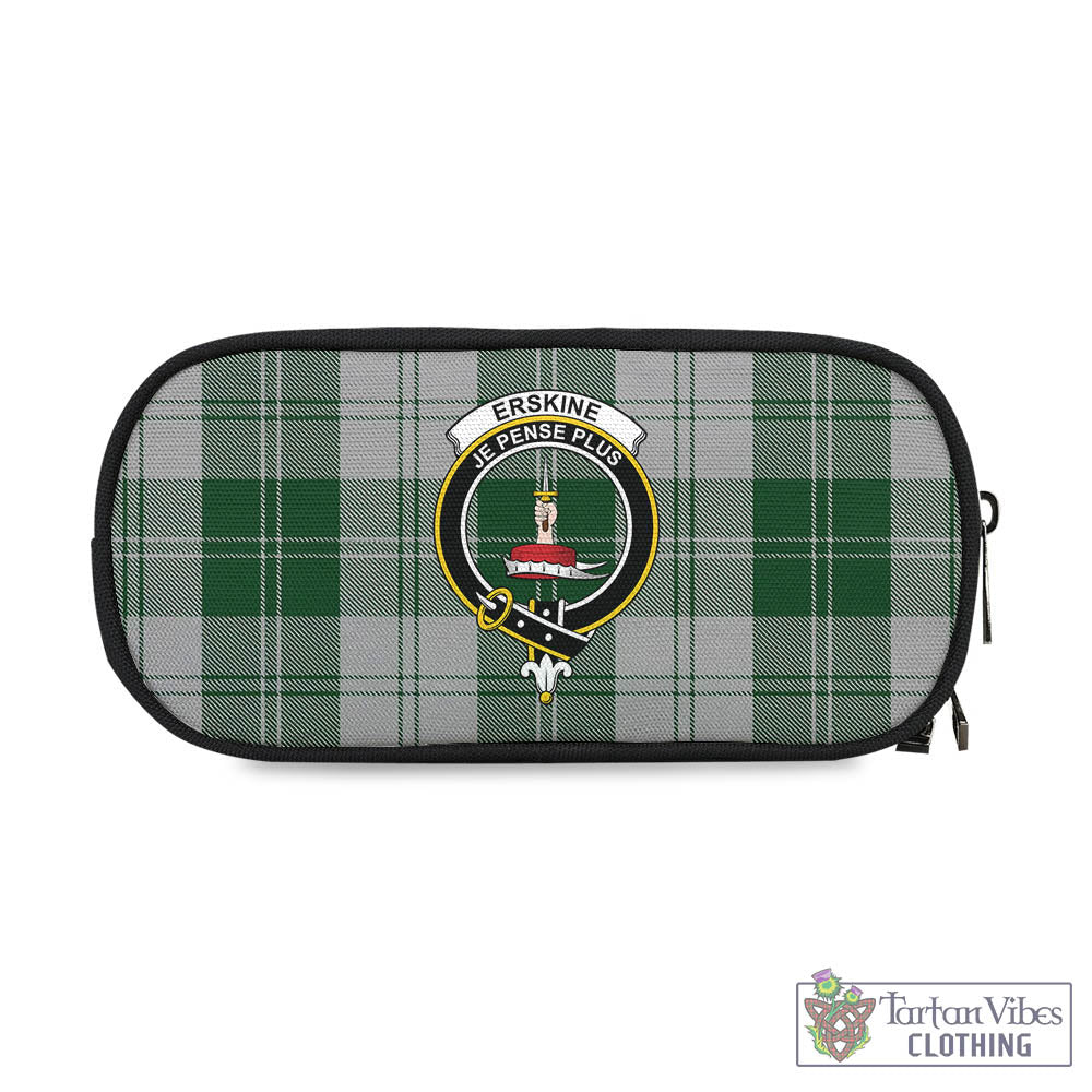 Tartan Vibes Clothing Erskine Green Tartan Pen and Pencil Case with Family Crest