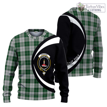 Erskine Green Tartan Ugly Sweater with Family Crest Circle Style