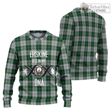 Erskine Green Tartan Ugly Sweater with Family Crest DNA In Me Style