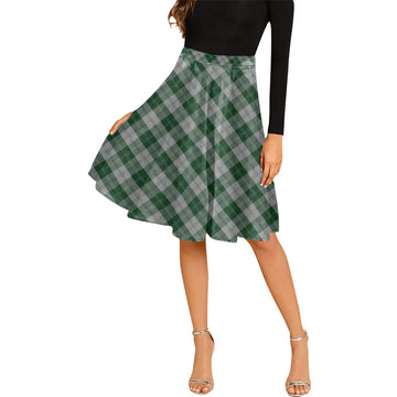 Erskine Green Tartan Melete Pleated Midi Skirt