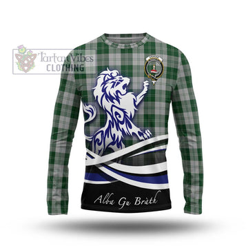 Erskine Green Tartan Long Sleeve T-Shirt with Alba Gu Brath Regal Lion Emblem