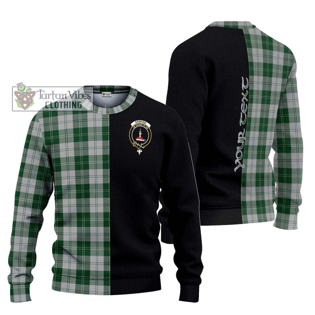 Erskine Green Tartan Knitted Sweater with Family Crest and Half Of Me Style Unisex - Tartanvibesclothing Shop