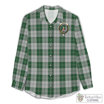 Erskine Green Tartan Women's Casual Shirt with Family Crest