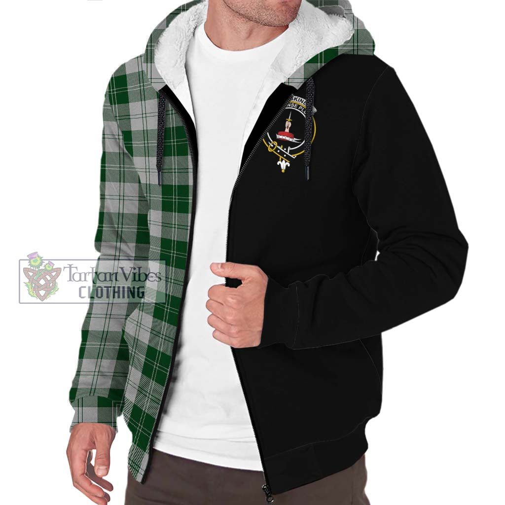 Erskine Green Tartan Sherpa Hoodie with Family Crest and Half Of Me Style Unisex S - Tartanvibesclothing Shop