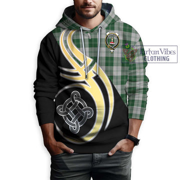 Erskine Green Tartan Hoodie with Family Crest and Celtic Symbol Style