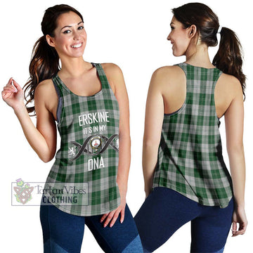 Erskine Green Tartan Women's Racerback Tanks with Family Crest DNA In Me Style