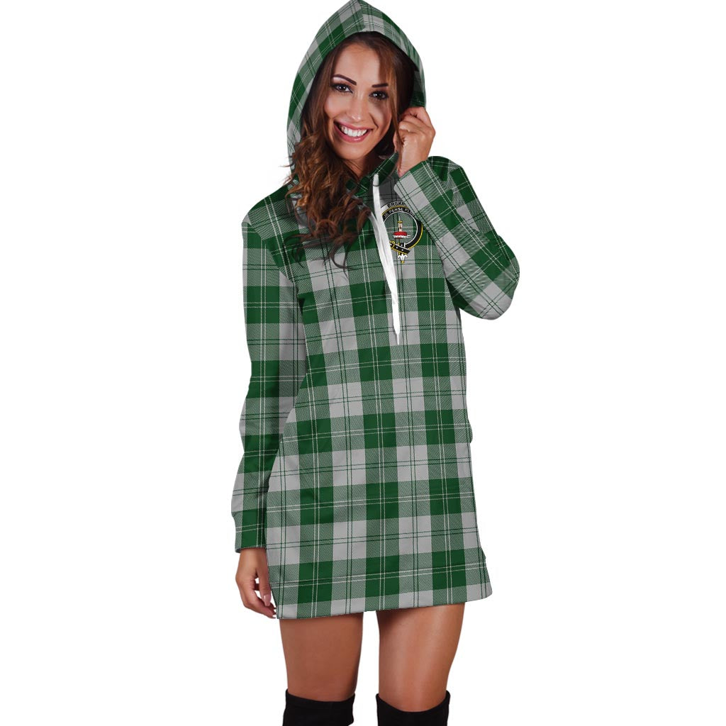 Erskine Green Tartan Hoodie Dress with Family Crest - Tartan Vibes Clothing