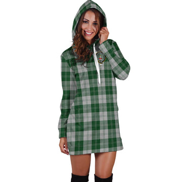 Erskine Green Tartan Hoodie Dress with Family Crest