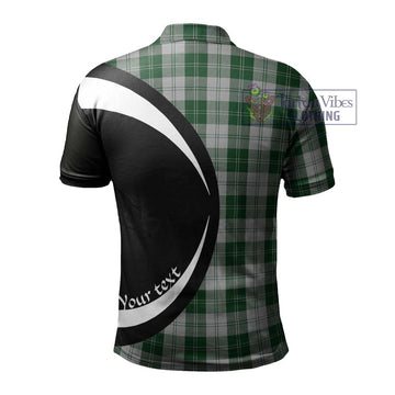 Erskine Green Tartan Men's Polo Shirt with Family Crest Circle Style