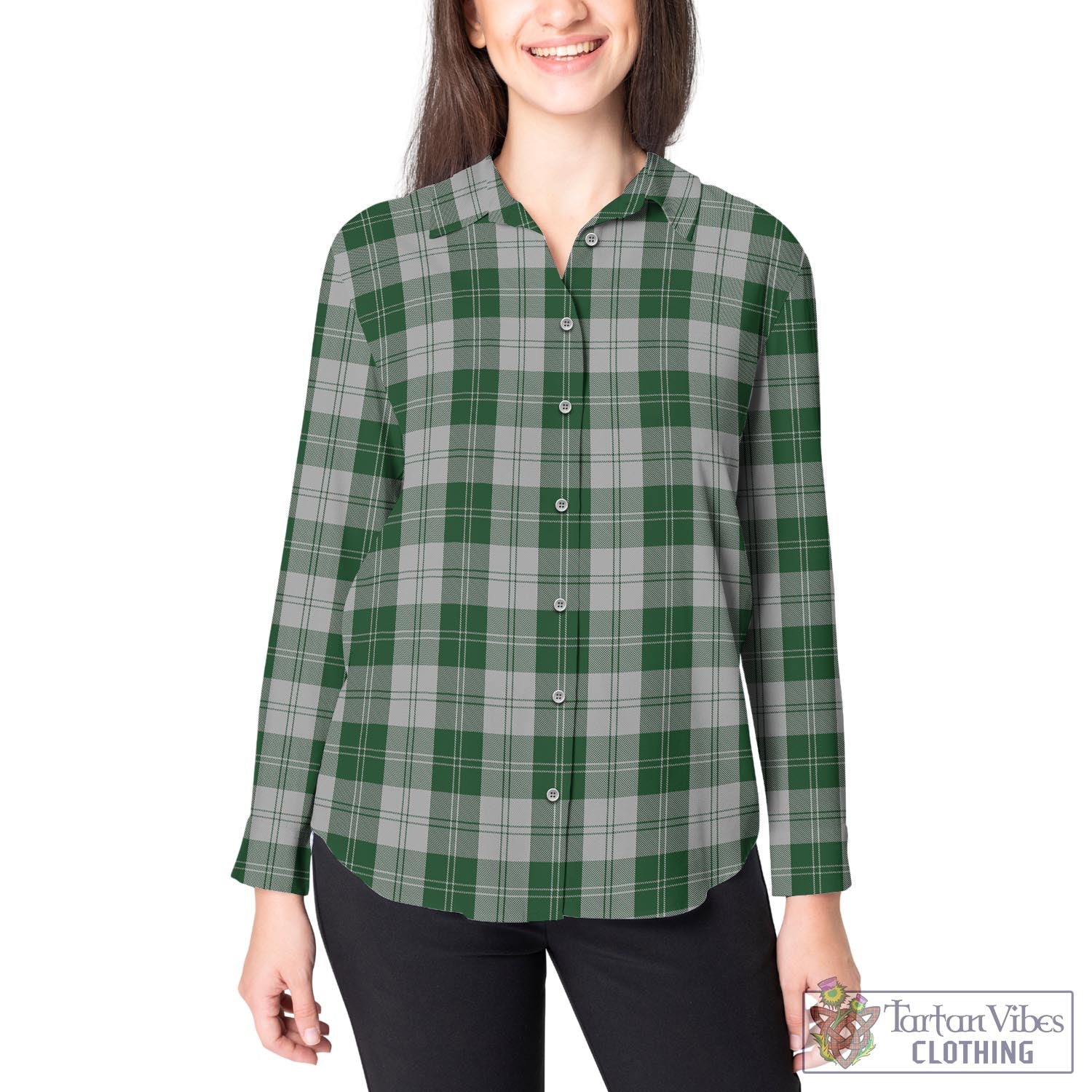 Erskine Green Tartan Womens Casual Shirt