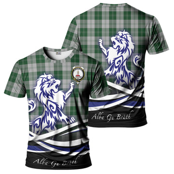 Erskine Green Tartan T-Shirt with Alba Gu Brath Regal Lion Emblem