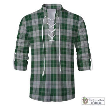 Erskine Green Tartan Men's Scottish Traditional Jacobite Ghillie Kilt Shirt