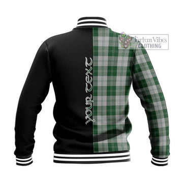 Erskine Green Tartan Baseball Jacket with Family Crest and Half Of Me Style