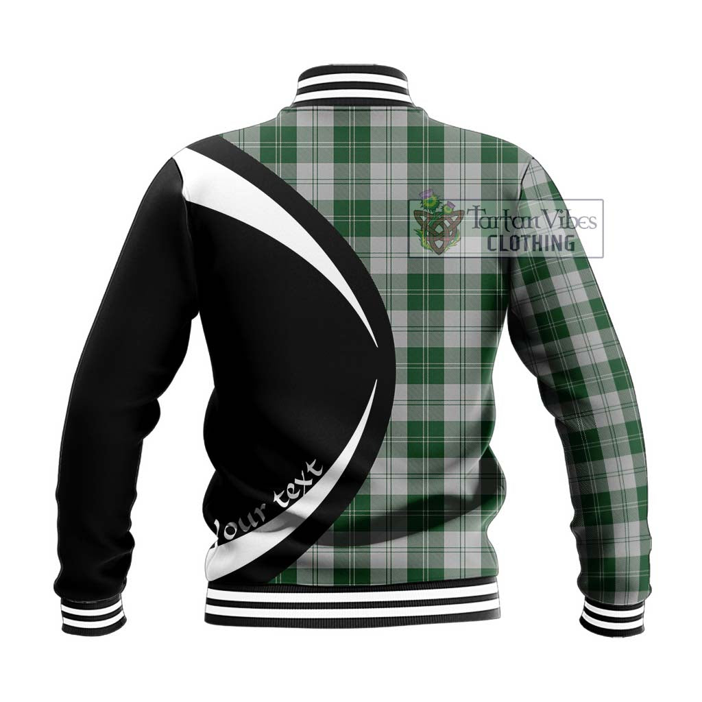 Erskine Green Tartan Baseball Jacket with Family Crest Circle Style - Tartan Vibes Clothing