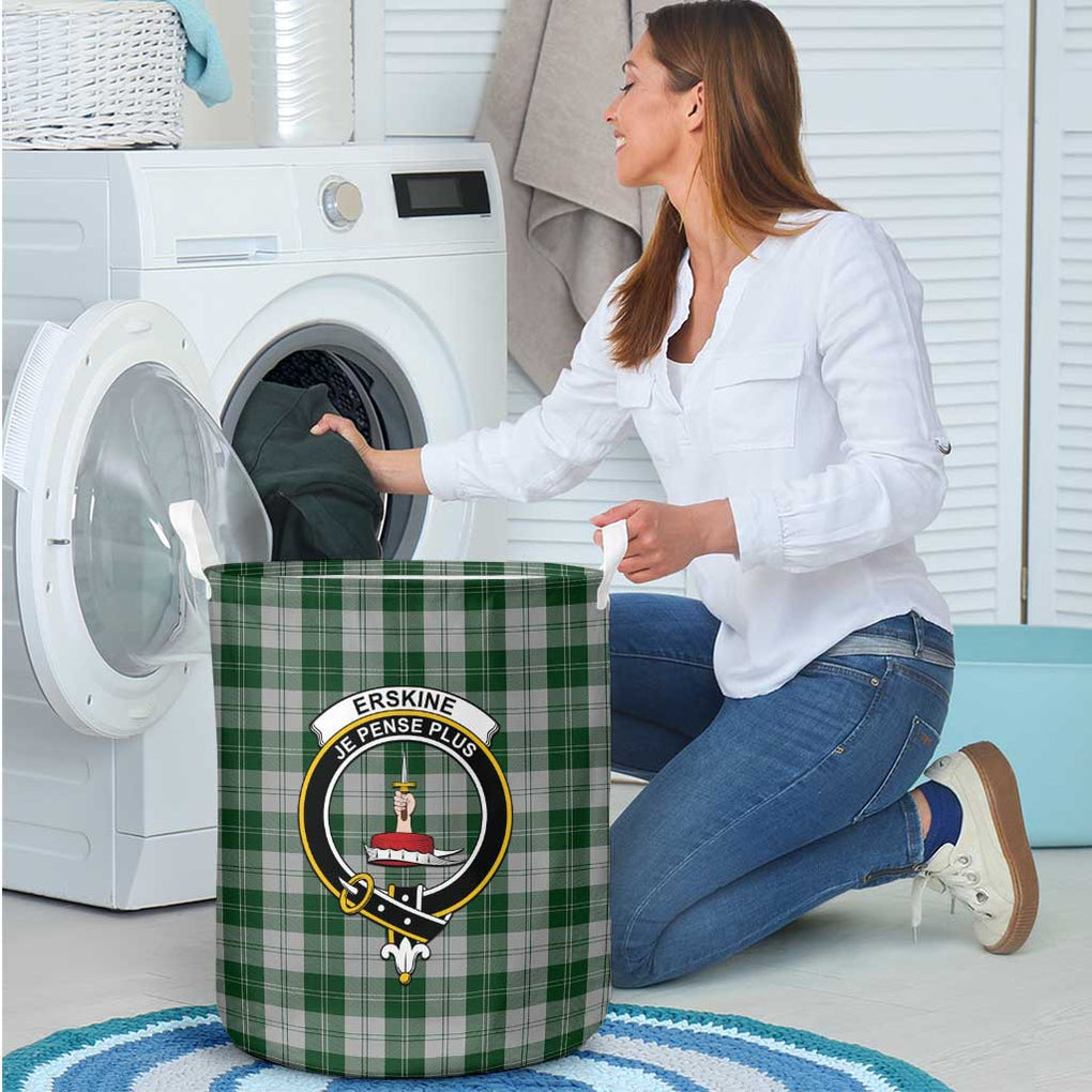 Erskine Green Tartan Laundry Basket with Family Crest - Tartanvibesclothing Shop