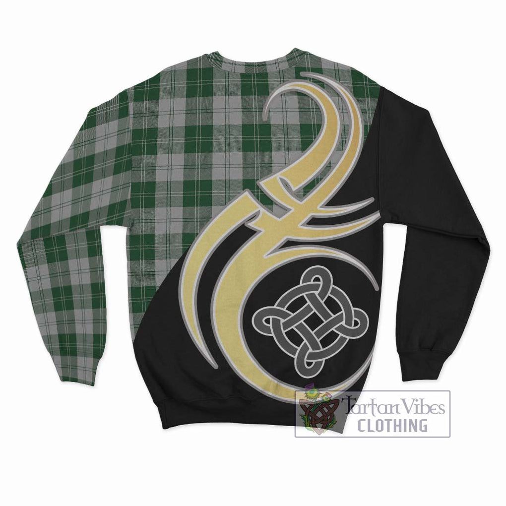 Erskine Green Tartan Sweatshirt with Family Crest and Celtic Symbol Style - Tartan Vibes Clothing