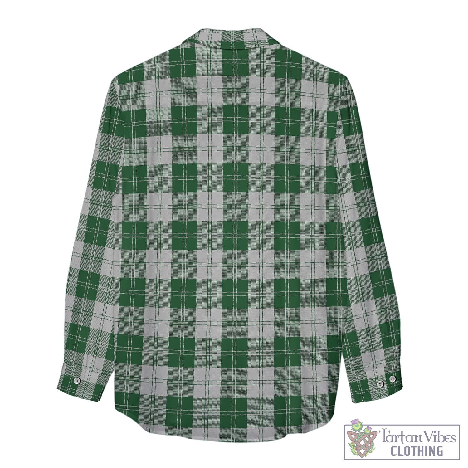 Tartan Vibes Clothing Erskine Green Tartan Womens Casual Shirt with Family Crest