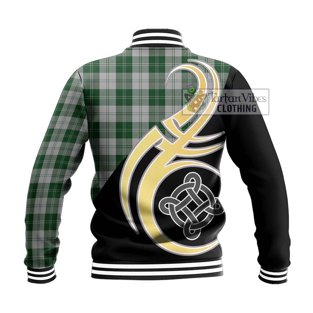 Erskine Green Tartan Baseball Jacket with Family Crest and Celtic Symbol Style - Tartan Vibes Clothing