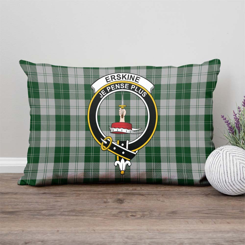 Erskine Green Tartan Pillow Cover with Family Crest Rectangle Pillow Cover - Tartanvibesclothing