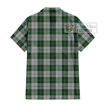 Erskine Green Tartan Short Sleeve Button Shirt with Family Crest DNA In Me Style