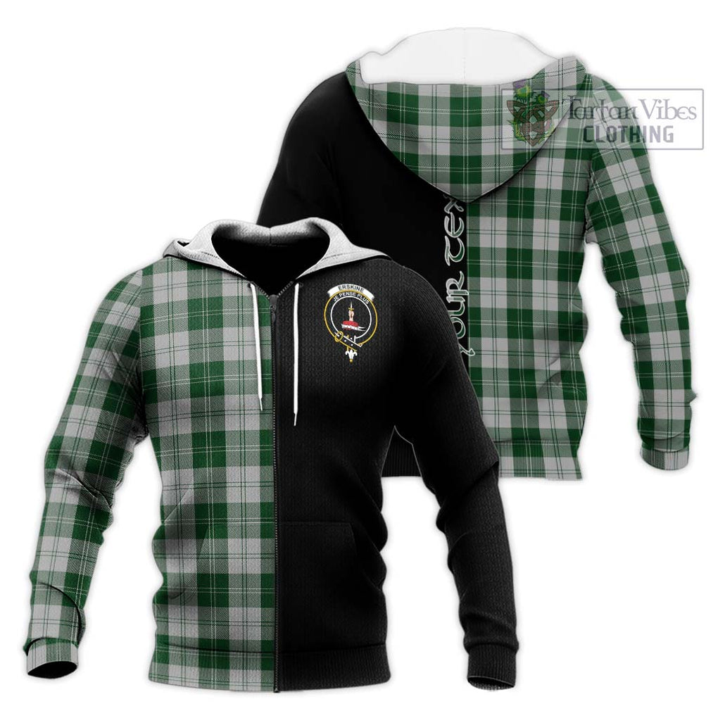 Erskine Green Tartan Knitted Hoodie with Family Crest and Half Of Me Style Unisex Knitted Zip Hoodie - Tartanvibesclothing Shop