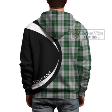 Erskine Green Tartan Hoodie with Family Crest Circle Style