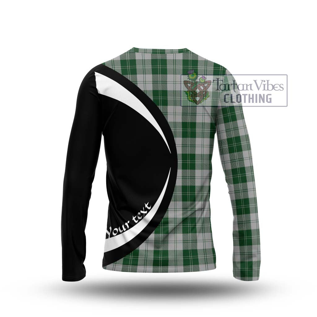 Erskine Green Tartan Long Sleeve T-Shirt with Family Crest Circle Style - Tartan Vibes Clothing