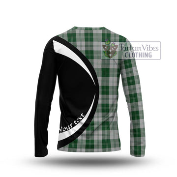 Erskine Green Tartan Long Sleeve T-Shirt with Family Crest Circle Style