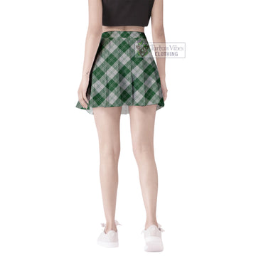 Erskine Green Tartan Women's Plated Mini Skirt