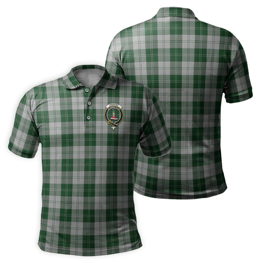 Erskine Green Tartan Men's Polo Shirt with Family Crest - Tartan Vibes Clothing