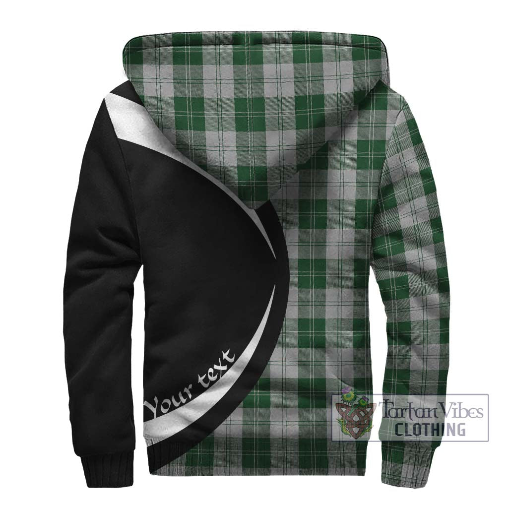 Erskine Green Tartan Sherpa Hoodie with Family Crest Circle Style - Tartan Vibes Clothing