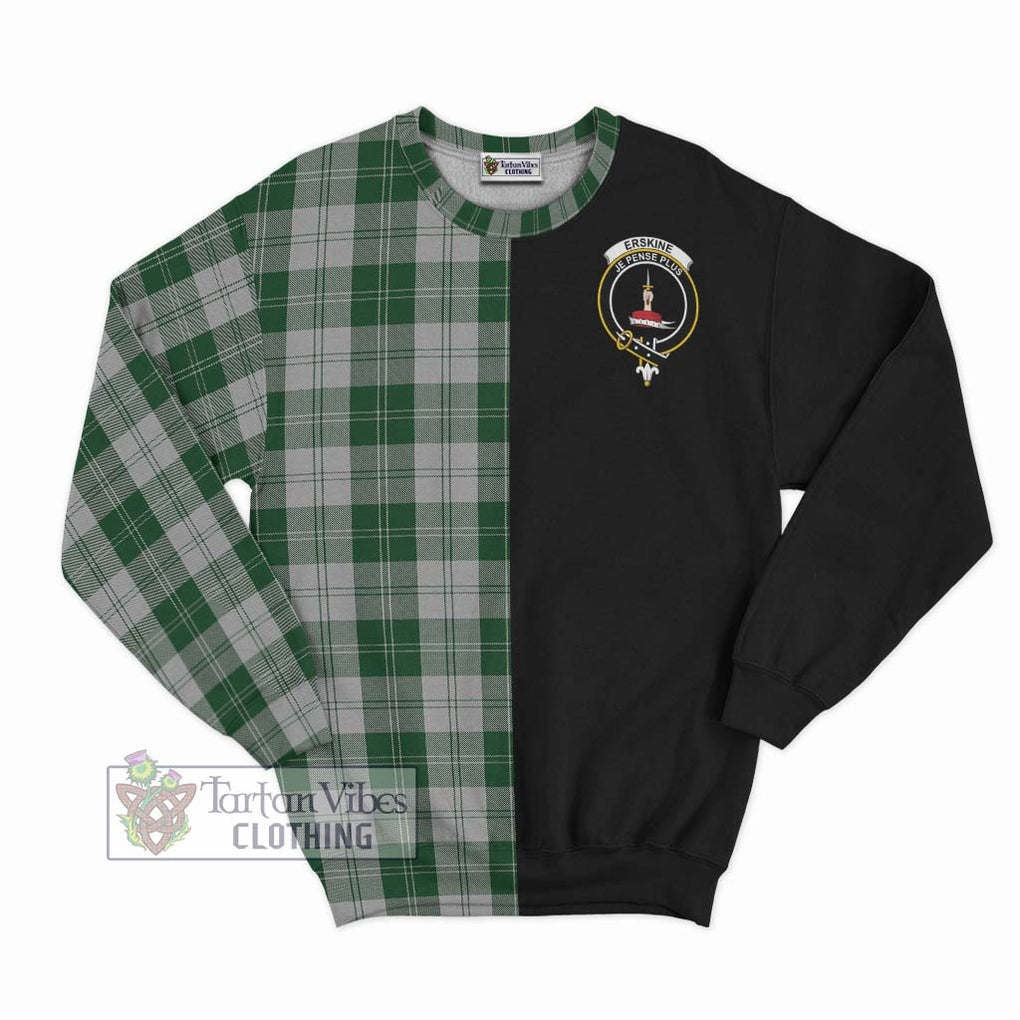 Erskine Green Tartan Sweatshirt with Family Crest and Half Of Me Style - Tartanvibesclothing Shop