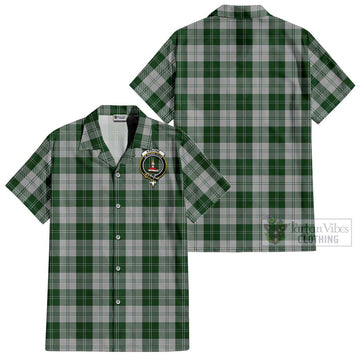 Erskine Green Tartan Cotton Hawaiian Shirt with Family Crest