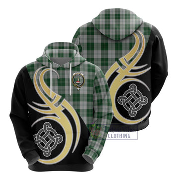 Erskine Green Tartan Hoodie with Family Crest and Celtic Symbol Style