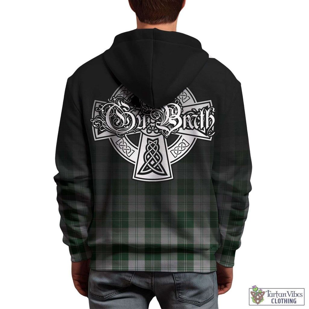 Tartan Vibes Clothing Erskine Green Tartan Hoodie Featuring Alba Gu Brath Family Crest Celtic Inspired