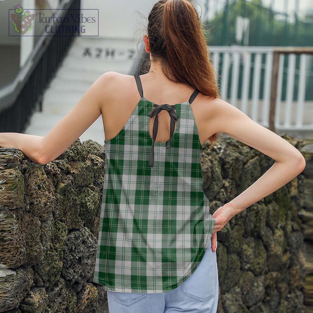 Tartan Vibes Clothing Erskine Green Tartan Loose Halter Neck Camisole