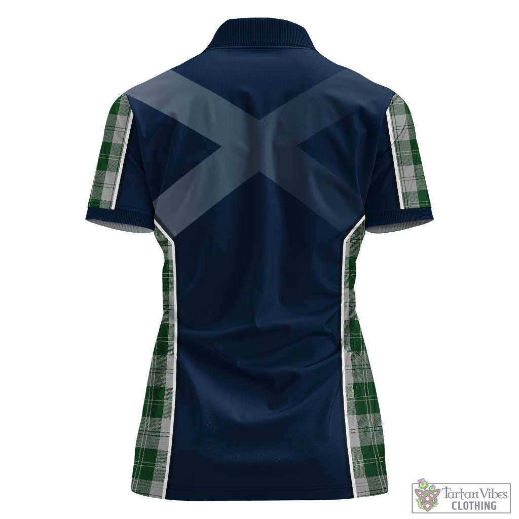 Erskine Green Tartan Women's Polo Shirt with Family Crest and Lion Rampant Vibes Sport Style - Tartan Vibes Clothing