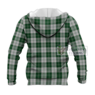 Erskine Green Tartan Knitted Hoodie with Family Crest DNA In Me Style