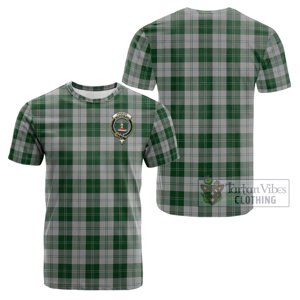 Erskine Green Tartan Cotton T-Shirt with Family Crest Kid's Shirt - Tartanvibesclothing Shop