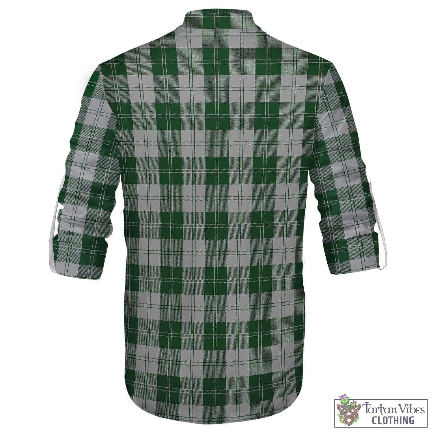 Tartan Vibes Clothing Erskine Green Tartan Men's Scottish Traditional Jacobite Ghillie Kilt Shirt